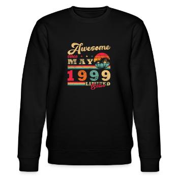 Mai 1999 Geburtstagsgeschenk Mai 1999 - 1999 Mai - Stanley/Stella Unisex Bio-Sweatshirt CHANGER  - Schwarz - Vorne - Nik (191cm) & Marisol (170cm)