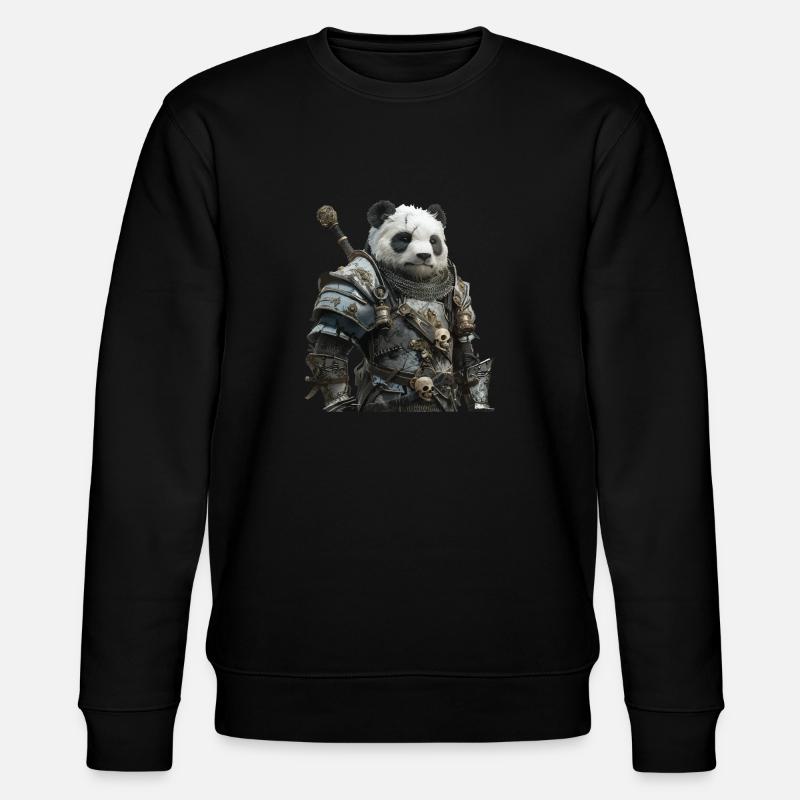 Panda Ritter Mittelalter - Stanley/Stella Unisex Bio-Sweatshirt CHANGER  - Schwarz