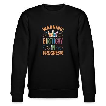 Birthgay Gay Pride Flag Pride Month Equal Rights - Stanley/Stella Unisex Bio-Sweatshirt CHANGER  - Schwarz - Vorne - Nik (191cm) & Marisol (170cm)