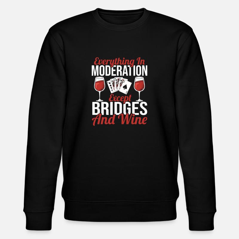 Bridge Card Game Gift - Stanley/Stella CHANGER Unisex Organic Sweatshirt - black
