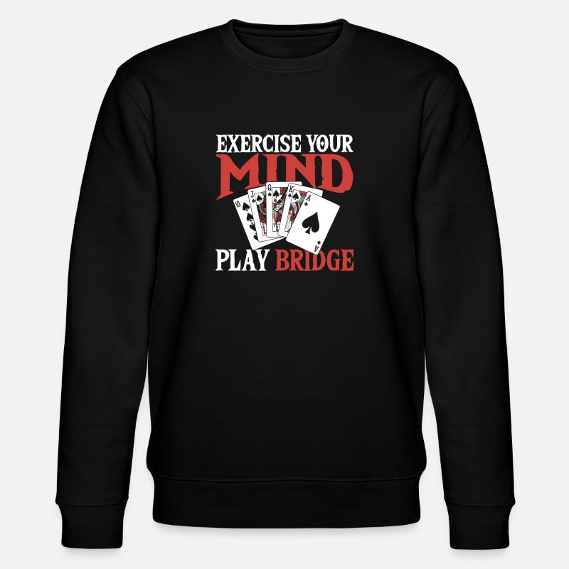 Bridge Card Game Gift - Stanley/Stella CHANGER Unisex Organic Sweatshirt - black
