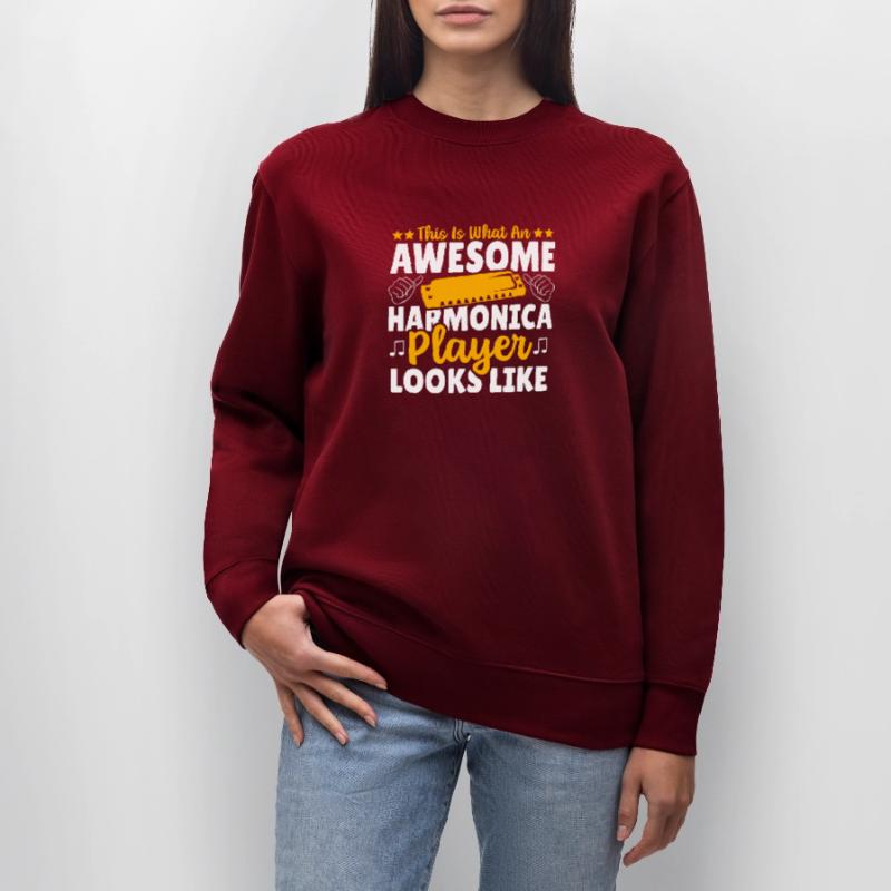 Playing Harmonica Gift Stanley/Stella CHANGER Unisex Organic Sweatshirt