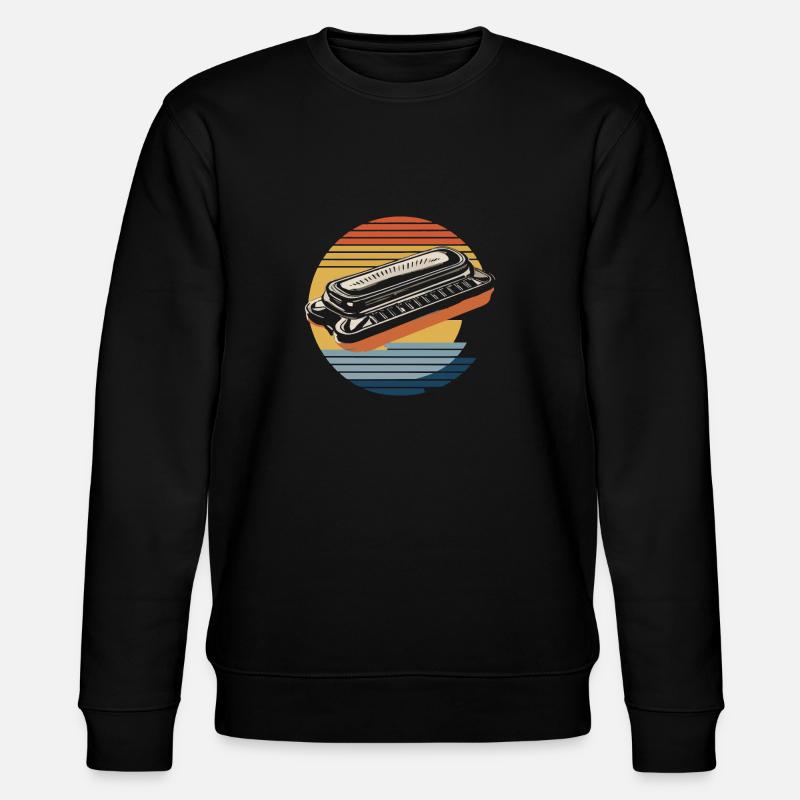 Harmonica Playing Gift - Stanley/Stella CHANGER Unisex Organic Sweatshirt - black