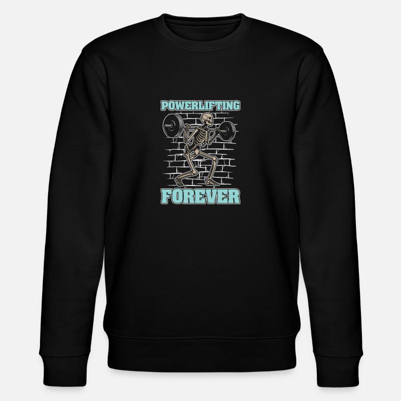 Powerlifting Powerlifter Skeleton - Stanley/Stella CHANGER Unisex Organic Sweatshirt - black