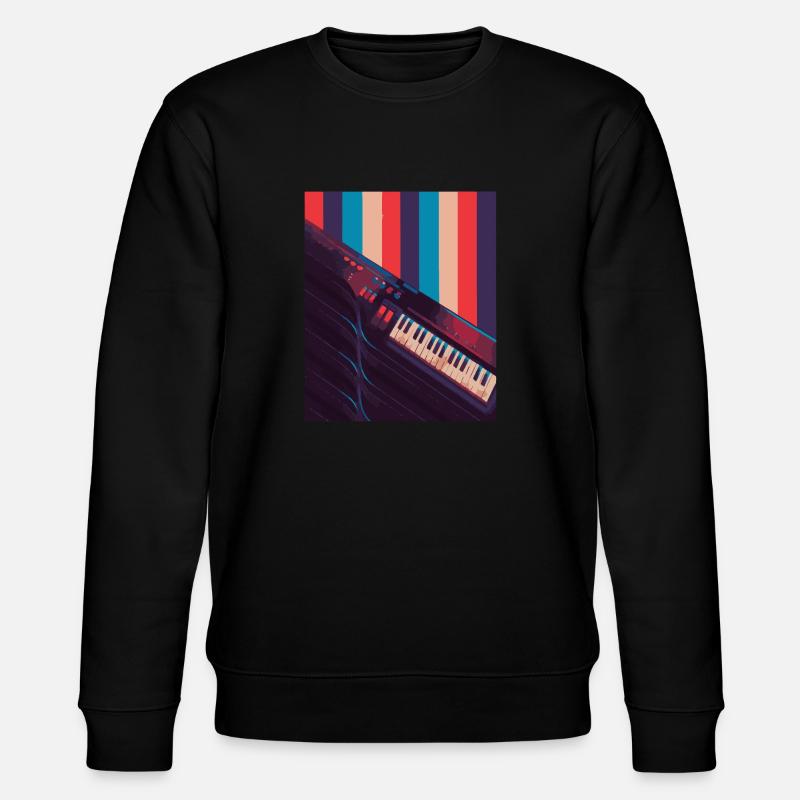 Keytar Keyboard Gift - Stanley/Stella CHANGER Unisex Organic Sweatshirt - black