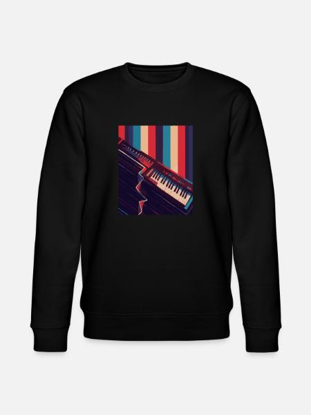 Keytar Keyboard Gift - Stanley/Stella CHANGER Unisex Organic Sweatshirt - black