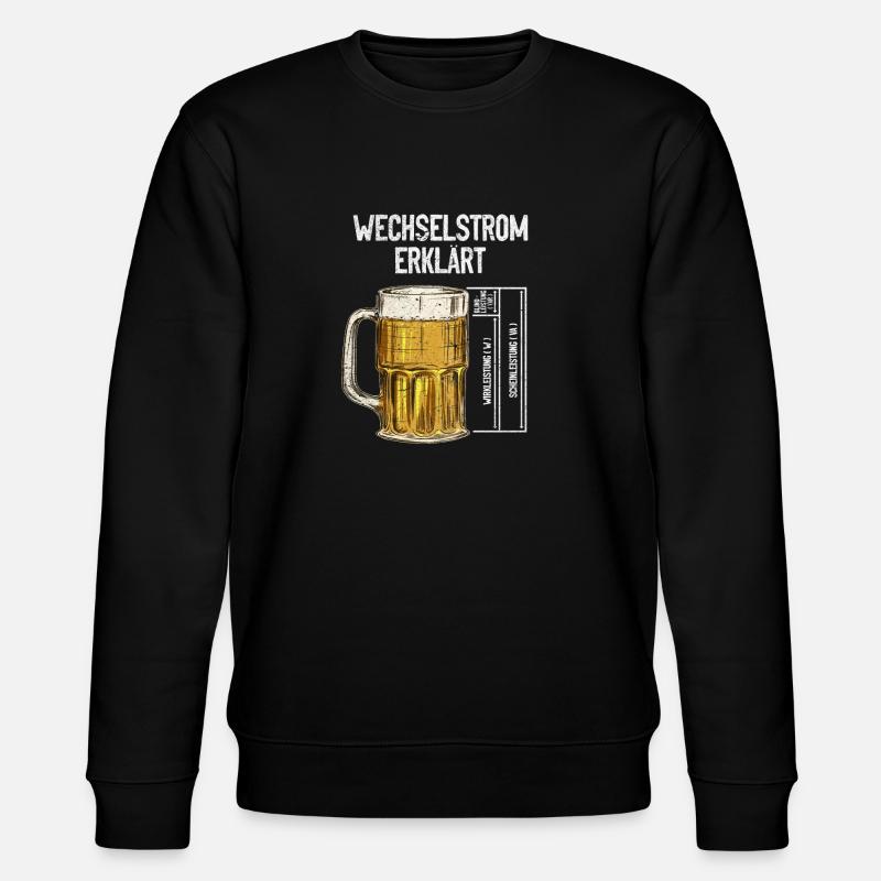 Wechselstrom erklärt Bier Elektriker Technik - Stanley/Stella Unisex Bio-Sweatshirt CHANGER - Schwarz