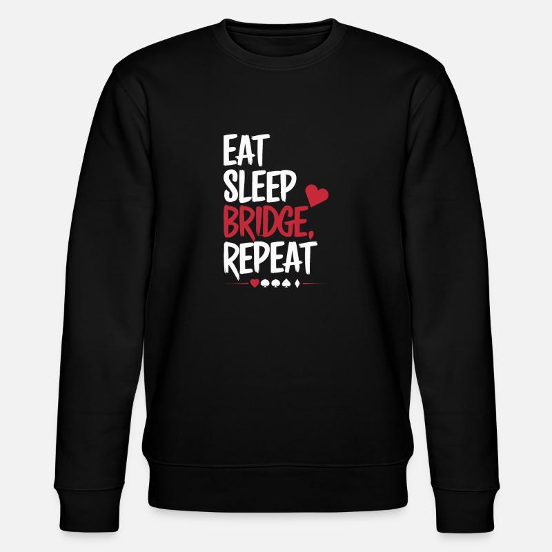 Bridge Kartenspiel Geschenk - Stanley/Stella Unisex Bio-Sweatshirt CHANGER  - Schwarz
