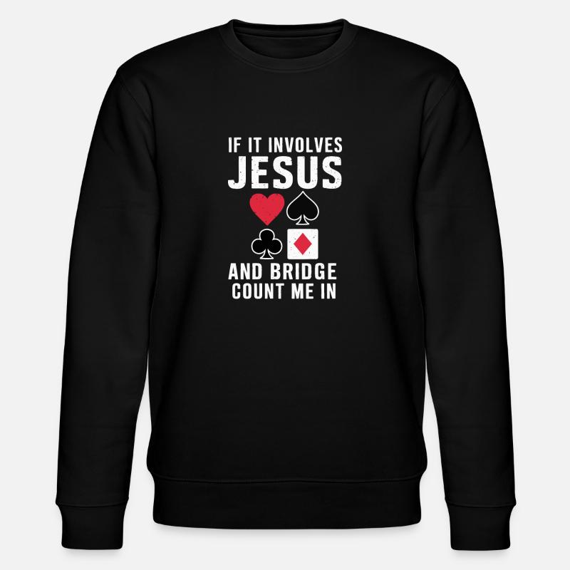 Bridge Card Game Gift - Stanley/Stella CHANGER Unisex Organic Sweatshirt - black
