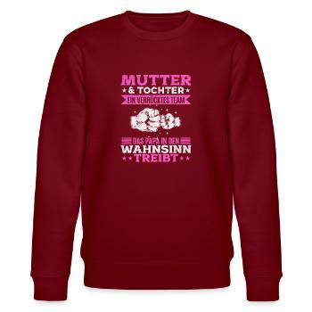 Mutter & Tochter Zusammen unschlagbar - Stanley/Stella Unisex Bio-Sweatshirt CHANGER  - Burgunderrot - Vorne - Nik (191cm) & Marisol (170cm)