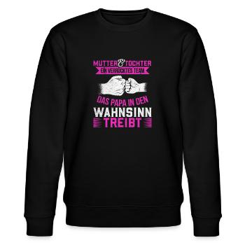 Mutter & Tochter Zusammen unschlagbar - Stanley/Stella Unisex Bio-Sweatshirt CHANGER  - Schwarz - Vorne - Nik (191cm) & Marisol (170cm)