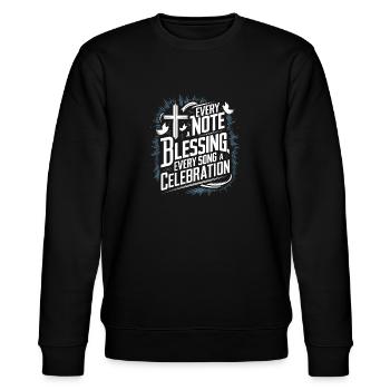 Gebetslieder Jesus Christus Religiöse Musik - Stanley/Stella Unisex Bio-Sweatshirt CHANGER  - Schwarz - Vorne - Nik (191cm) & Marisol (170cm)