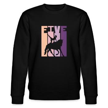 Liebt Pferd Voltigieren Geschenk - Stanley/Stella Unisex Bio-Sweatshirt CHANGER  - Schwarz - Vorne - Nik (191cm) & Marisol (170cm)