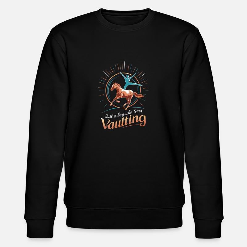 Liebt Pferd Voltigieren Geschenk - Stanley/Stella Unisex Bio-Sweatshirt CHANGER  - Schwarz