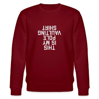 Stabhochspringer-Geschenk - Stanley/Stella Unisex Bio-Sweatshirt CHANGER  - Burgunderrot - Vorne - Nik (191cm) & Marisol (170cm)