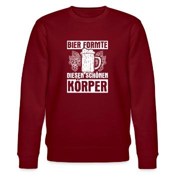 Beer Drinking Beer Fun Drinking Party Booze Drinking Tour - Stanley/Stella CHANGER Unisex Organic Sweatshirt - burgundy - Front - Nik (191cm) & Marisol (170cm)