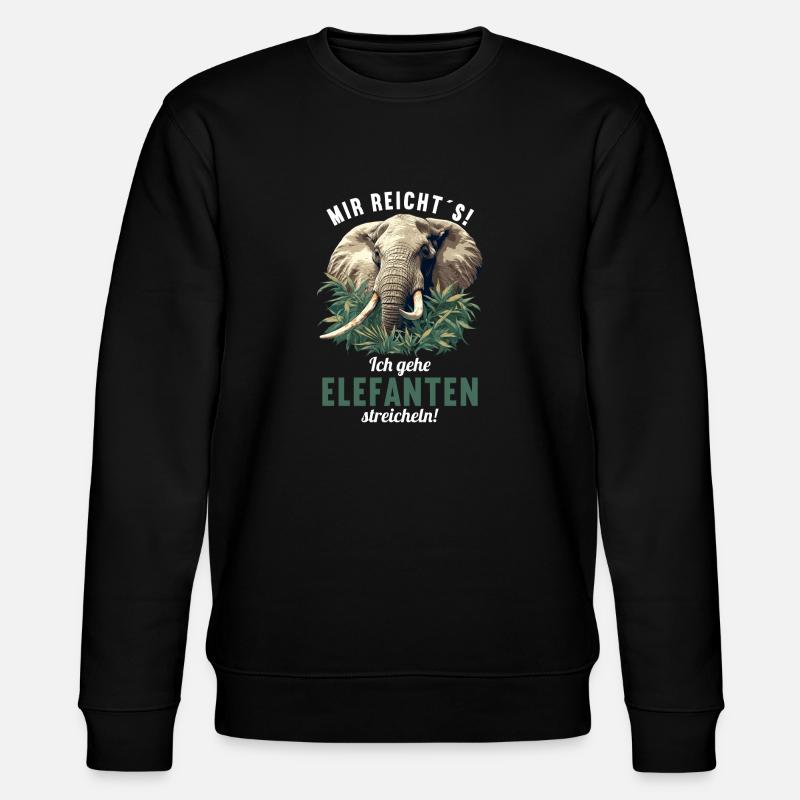 Elefant elefant - Stanley/Stella økologisk unisex-sweatshirt CHANGER  - sort
