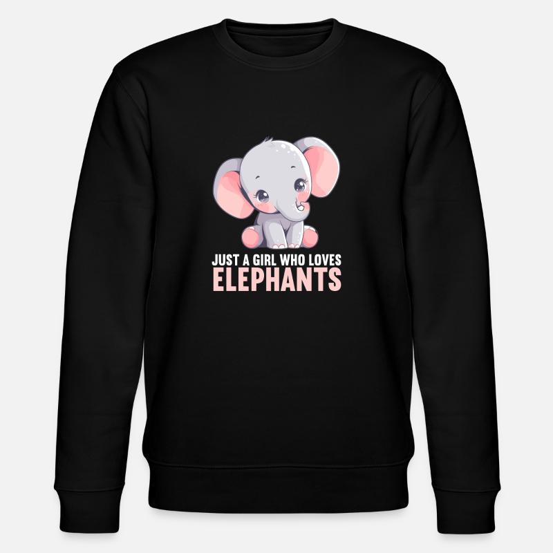 Elefanten Elefant - Stanley/Stella Unisex Bio-Sweatshirt CHANGER - Schwarz
