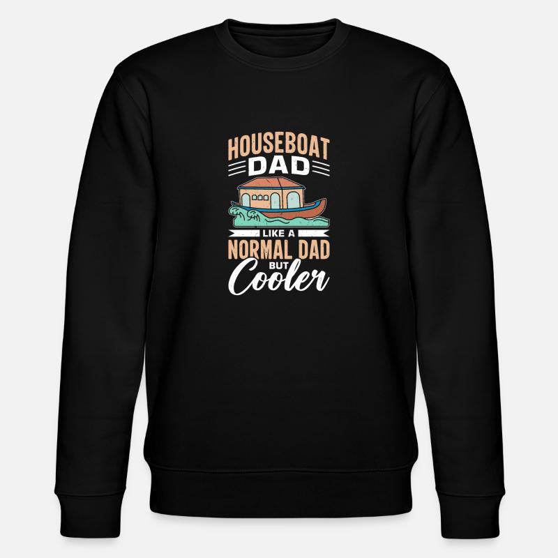 Witziger Hausboot Spruch - Stanley/Stella Unisex Bio-Sweatshirt CHANGER  - Schwarz