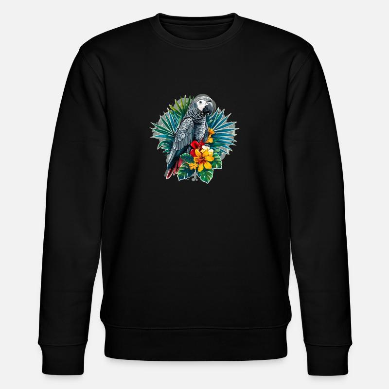 Perroquets gris d’Afrique - Sweat bio CHANGER Stanley/Stella Unisexe - noir