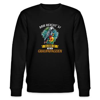 Graupapageien Graupapagei - Stanley/Stella Unisex Bio-Sweatshirt CHANGER  - Schwarz - Vorne - Nik (191cm) & Marisol (170cm)