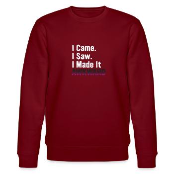 INTJ I Came I Saw I Made It Awkward - Stanley/Stella Unisex Bio-Sweatshirt CHANGER  - Burgunderrot - Vorne - Nik (191cm) & Marisol (170cm)