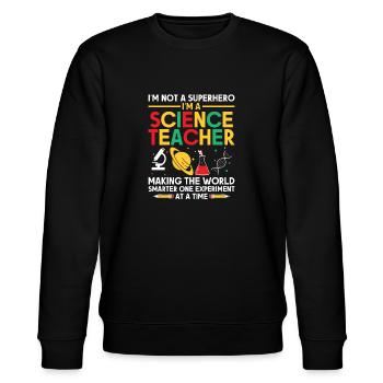 Naturfagslærer Skolelærer Biologi Kemi P - Stanley/Stella økologisk unisex-sweatshirt CHANGER  - sort - Foran - Nik (191cm) & Marisol (170cm)