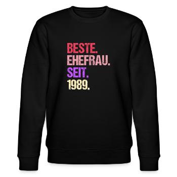 Meilleure épouse de la Saint-Valentin depuis 1989 - Sweat bio CHANGER Stanley/Stella Unisexe - noir - Devant - Nik (191cm) & Marisol (170cm)