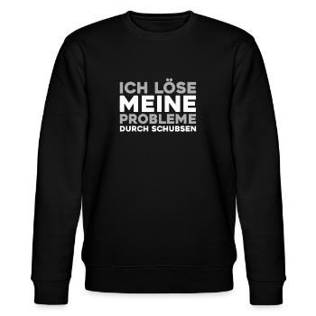 Schwarzer Humor - Stanley/Stella Unisex Bio-Sweatshirt CHANGER  - Schwarz - Vorne - Nik (191cm) & Marisol (170cm)