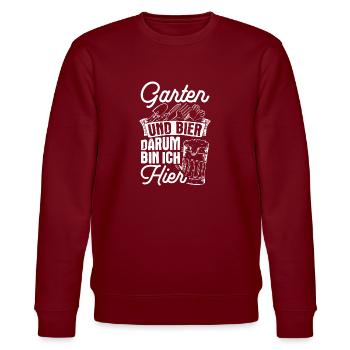 Gardener Beer Drinking Beer Fun Drinking Tour Beer Drinker - Stanley/Stella CHANGER Unisex Organic Sweatshirt - burgundy - Front - Nik (191cm) & Marisol (170cm)