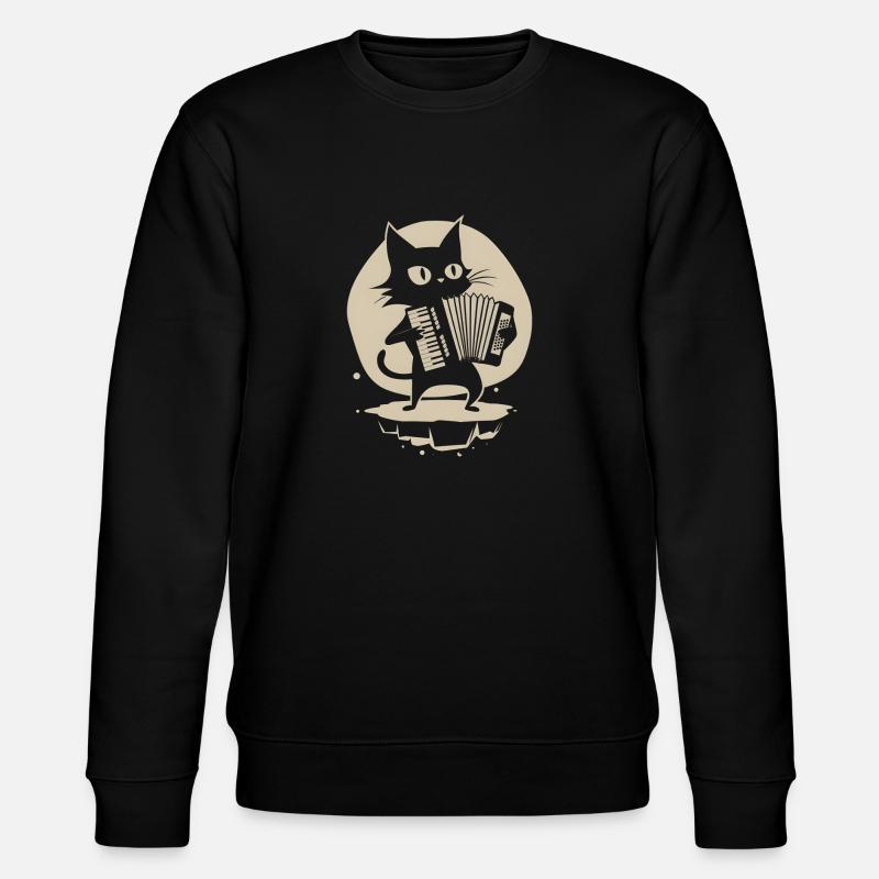 Katzen Akkordeon Geschenk - Stanley/Stella Unisex Bio-Sweatshirt CHANGER  - Schwarz