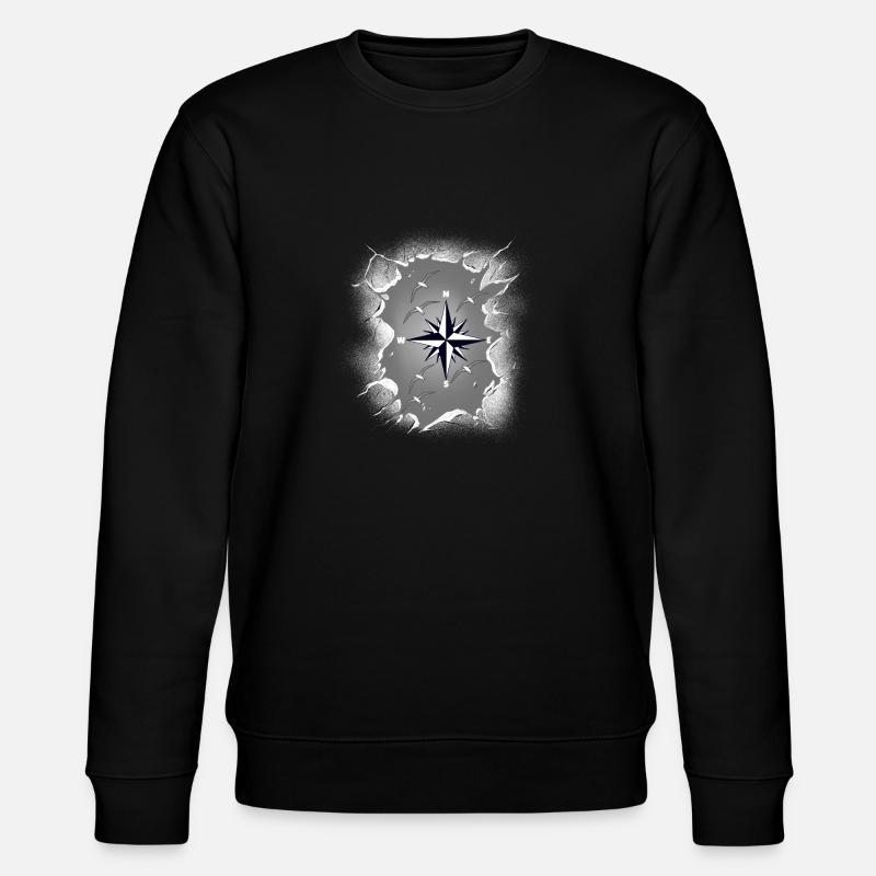 Möwen Möwe Kompass maritim - Stanley/Stella Unisex Bio-Sweatshirt CHANGER  - Schwarz
