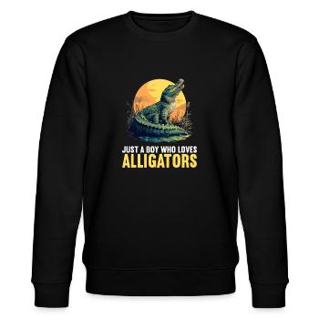 Alligatoren Alligator - Stanley/Stella Unisex Bio-Sweatshirt CHANGER  - Schwarz - Vorne - Nik (191cm) & Marisol (170cm)