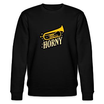 Orchestra Flugelhorn Brass Instrument - Stanley/Stella CHANGER Unisex Organic Sweatshirt - black - Front - Nik (191cm) & Marisol (170cm)