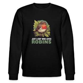 Robin Rotkehlchen - Stanley/Stella Unisex Bio-Sweatshirt CHANGER  - Schwarz - Vorne - Nik (191cm) & Marisol (170cm)