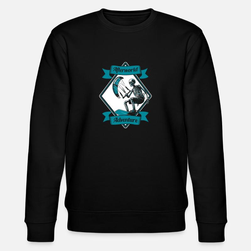Kitesurfeur Kitesurf Kitesurf Kitesurf Skeleton - Sweat bio CHANGER Stanley/Stella Unisexe - noir