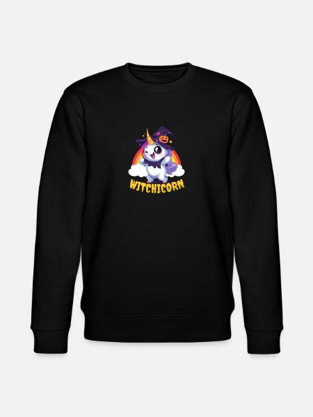Halloween Einhorn Hexenbock - Stanley/Stella Unisex Bio-Sweatshirt CHANGER - Schwarz