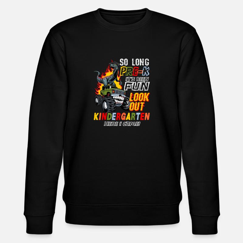 Kindergarten Geschenk Dinosaurier Dino Skateboard - Stanley/Stella Unisex Bio-Sweatshirt CHANGER - Schwarz