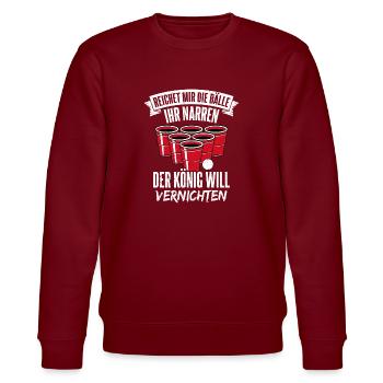 Beer Drinking Beer Fun Beer Pong Booze Drinking Tour Beer - Stanley/Stella CHANGER Unisex Organic Sweatshirt - burgundy - Front - Nik (191cm) & Marisol (170cm)