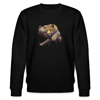 Leoparden Leopard - Stanley/Stella CHANGER Unisex Organic Sweatshirt - black - Front - Nik (191cm) & Marisol (170cm)