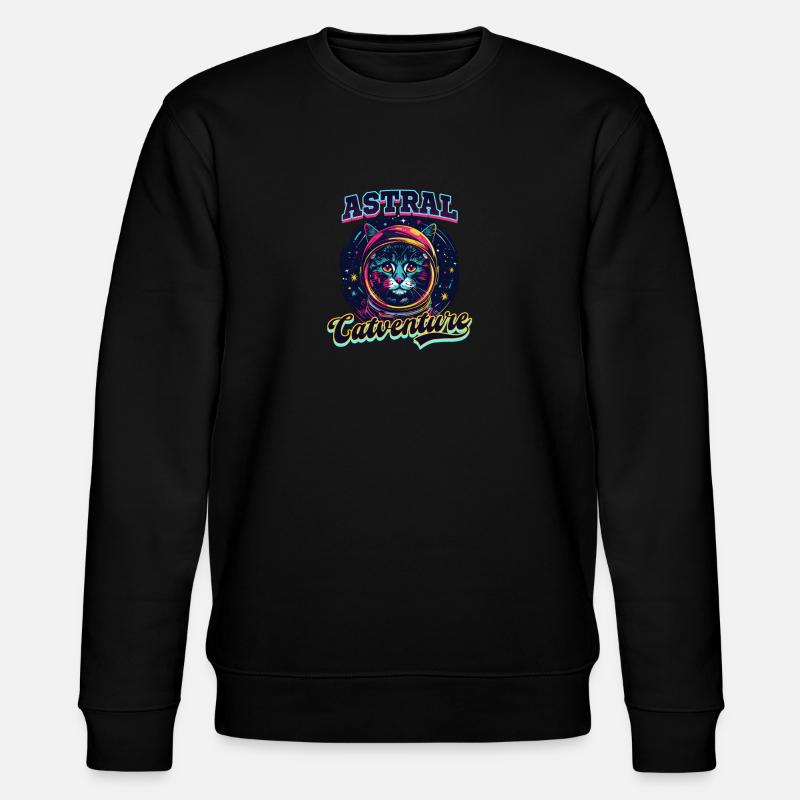 Katze Astronaut Astral Catventure - Stanley/Stella Unisex Bio-Sweatshirt CHANGER - Schwarz