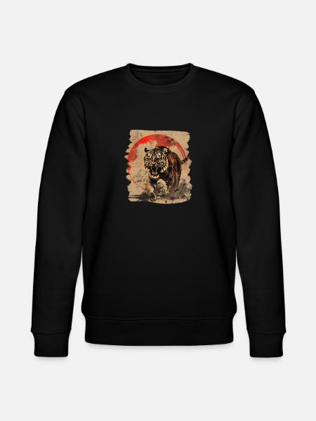 80s Retro Japanese Tiger - Stanley/Stella CHANGER Unisex Organic Sweatshirt - black