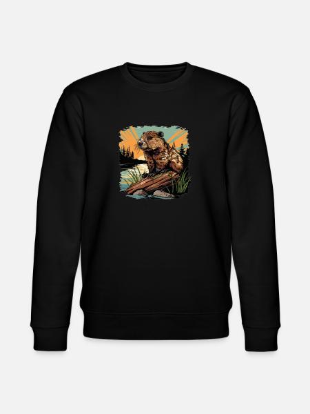 Beaver Biber - Stanley/Stella Unisex Bio-Sweatshirt CHANGER - Schwarz