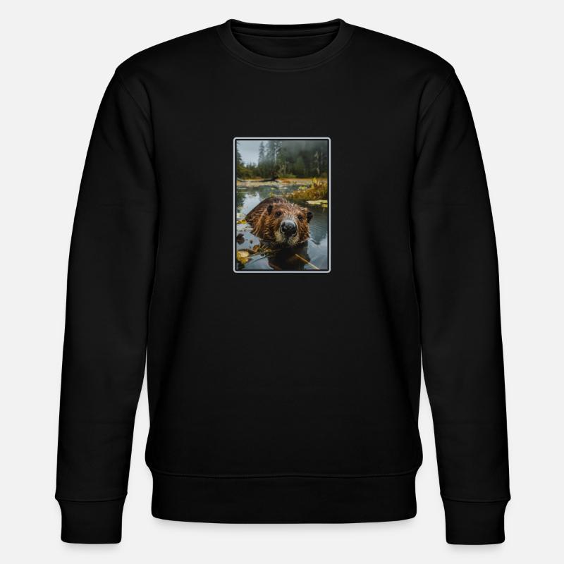 Beaver Biber - Stanley/Stella Unisex Bio-Sweatshirt CHANGER  - Schwarz