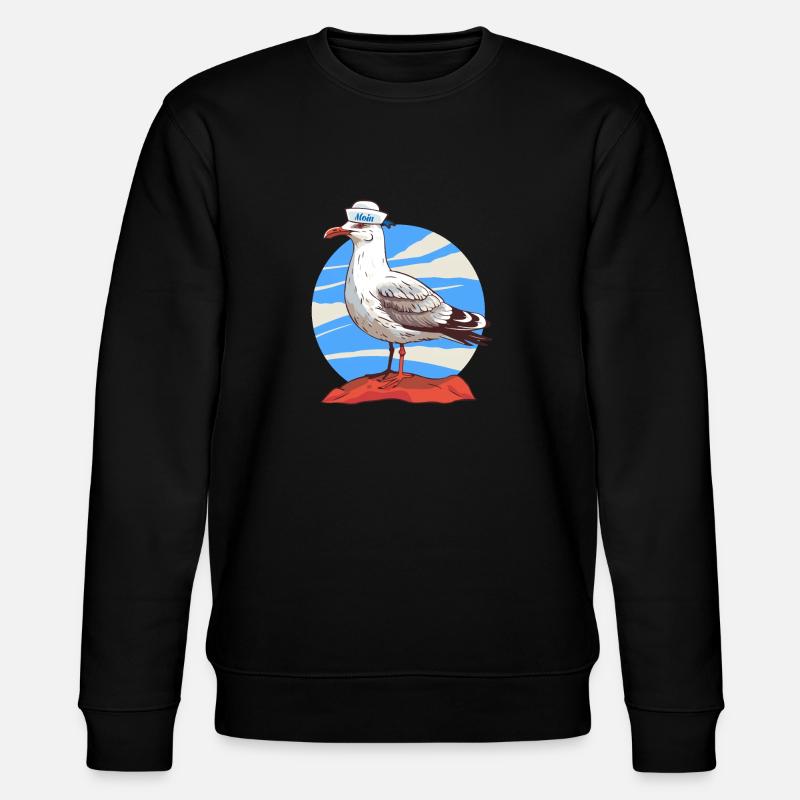 Möwe maritim Matrose - Stanley/Stella Unisex Bio-Sweatshirt CHANGER  - Schwarz