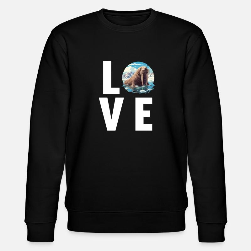Walrus Walrosse Walross - Stanley/Stella CHANGER Unisex Organic Sweatshirt - black