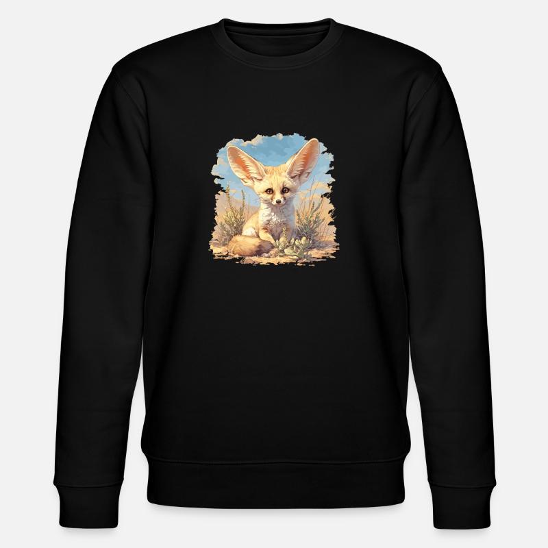 Fennec Fox Fenneks Fennek - Stanley/Stella Unisex Bio-Sweatshirt CHANGER  - Schwarz