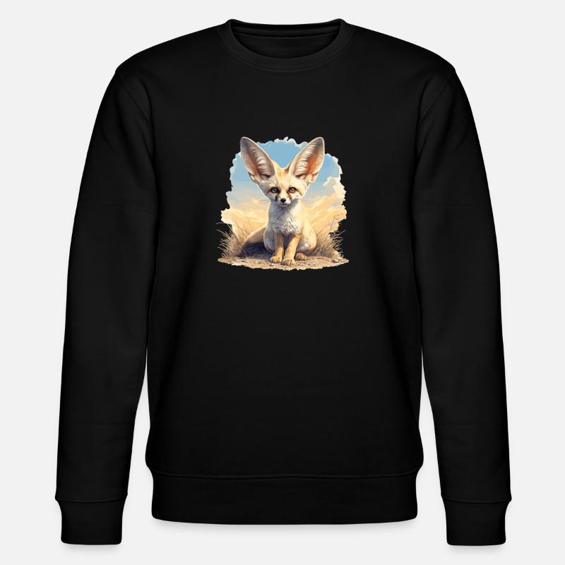 Fennec Fox Fenneks Fennek - Stanley/Stella CHANGER Unisex Organic Sweatshirt - black