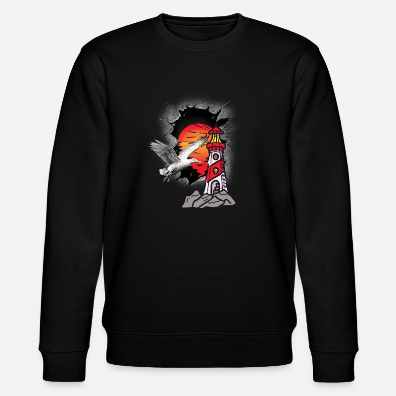 Lighthouse Lighthouses Seagull Seagulls - Stanley/Stella CHANGER Unisex Organic Sweatshirt - black