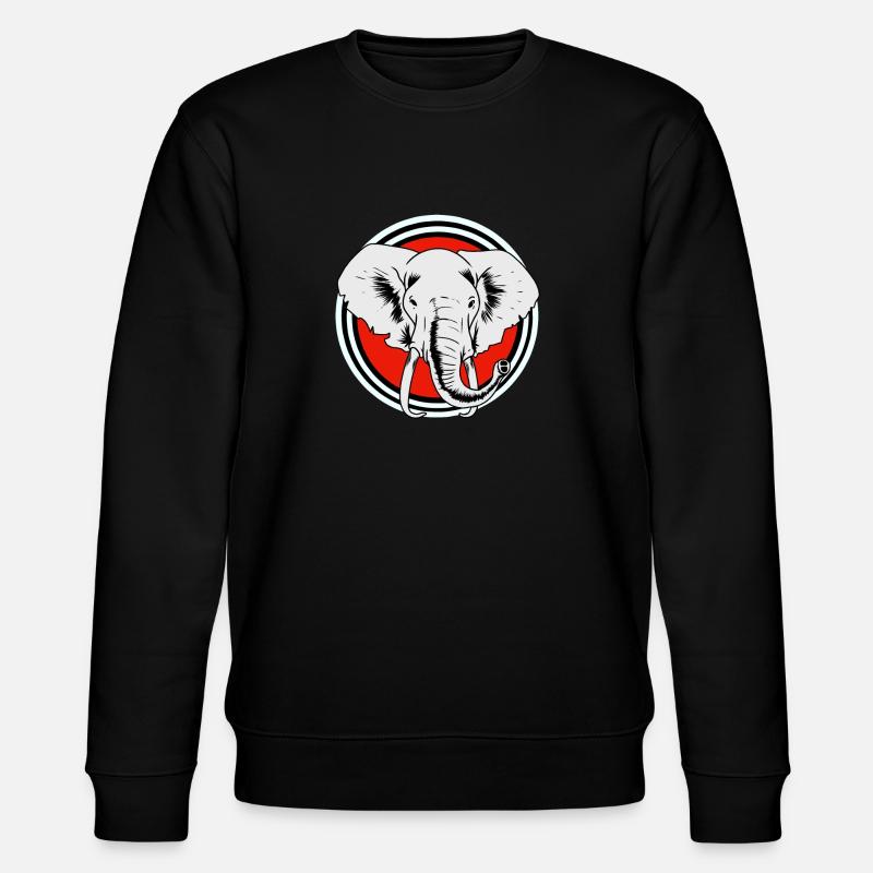 Elefanten Elefant - Stanley/Stella Unisex Bio-Sweatshirt CHANGER  - Schwarz